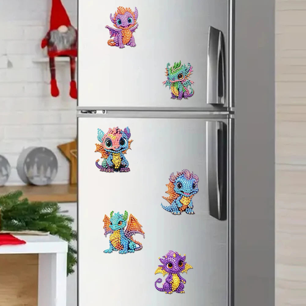 6Pcs Diamond Art Kits Fridge Magnets DIY Art Crafts