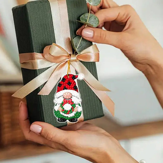 5D Painting Christmas Ornaments Christmas Art Painting Pendant Kit Resin Material Decoration Tool For Christmas Tree Key Chain