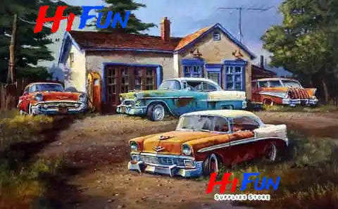 Vintage Classic Cars Diamond Painting, Square / Round Drill Diamond Art Kits, Automotive Art