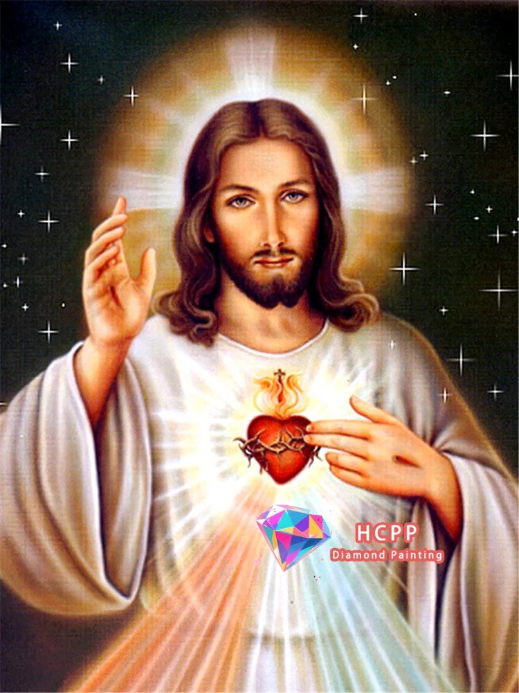 Jesus, Virgin Mary Diamond Painting Kit Square or Round Diamond 5D DIY Religious Mosaic