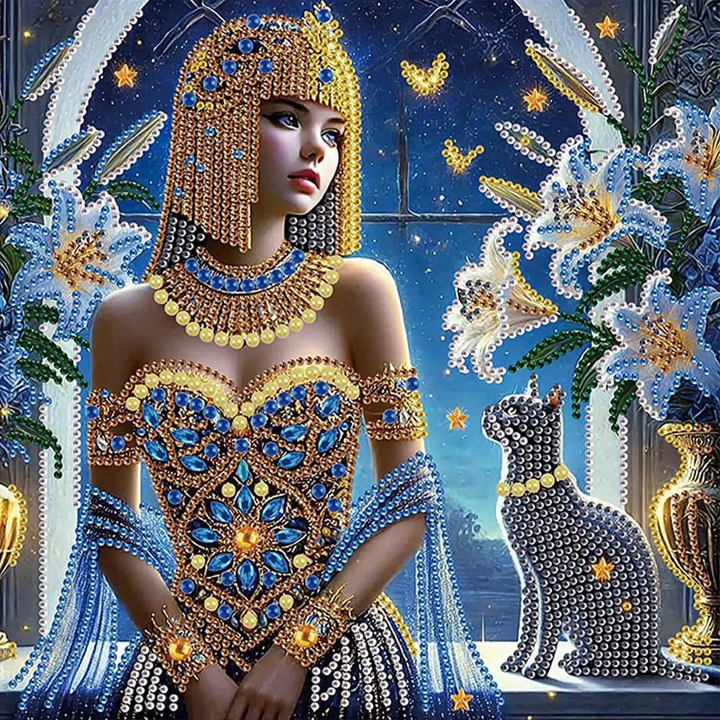 5D DIY Partial Special Shaped Drill Diamond Painting Kit Girls 30x30cm Unique Luster Painting and Resin Sequins