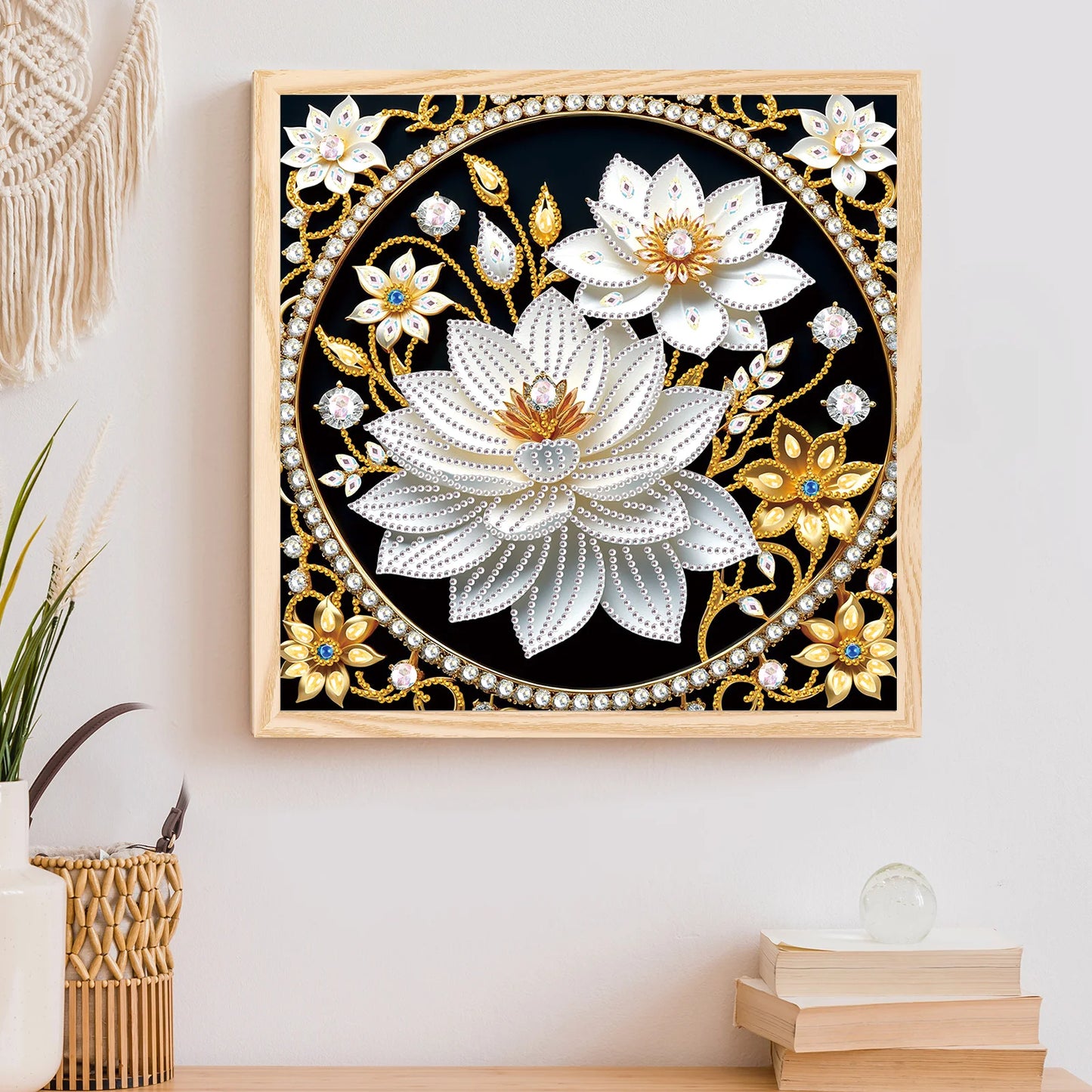 Lotus Special Shape Diamond Art Painting Kit For Adult / Beginner, Crystal Diamond Special Shape Kit For Home Wall Decoration Gift