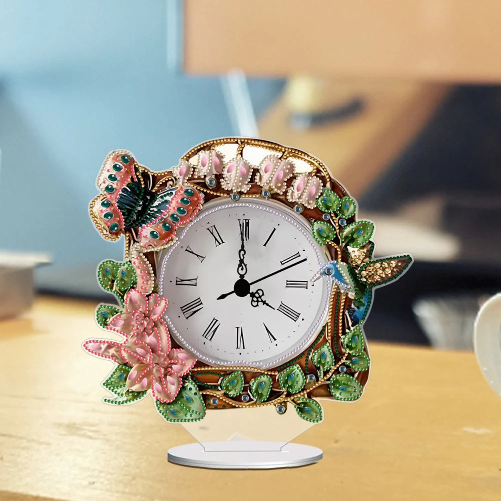 2D DIY Diamond Painting Clock, Handicraft Diamond Painting Clock Ornaments, Sparkling Crystal Diamond Clock, Creative Craft Project