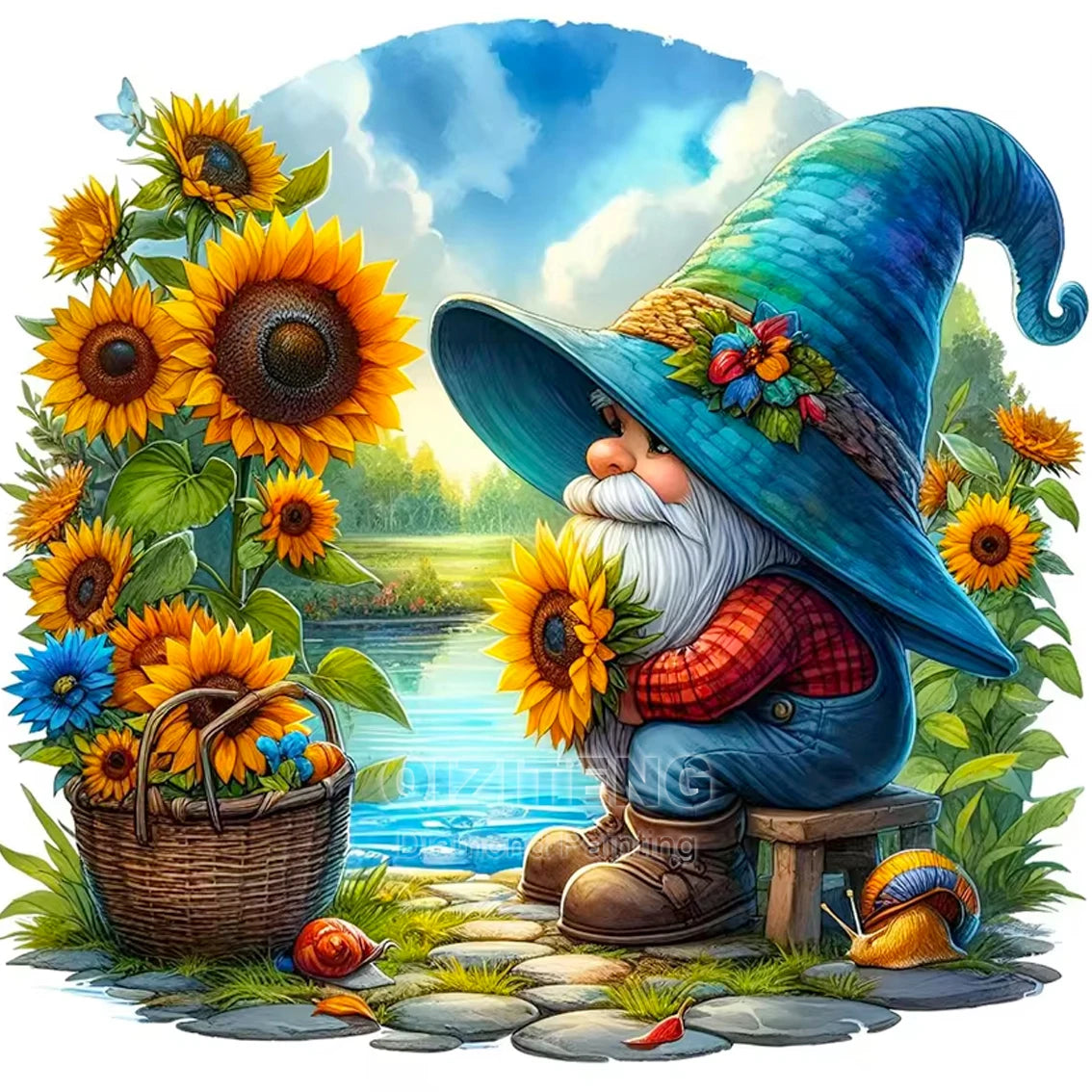 DIY Christmas Diamond Painting Gnome Full Diamond Mosaic Cartoon Elf Cross Stitch Set Art Festival Home Decoration Gift