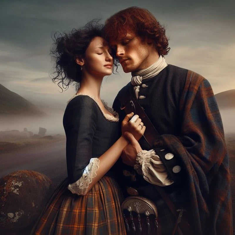 Outlander Diamond Painting Kit Claire Randall, Jamie Fraser Portrait DIY Round Drill