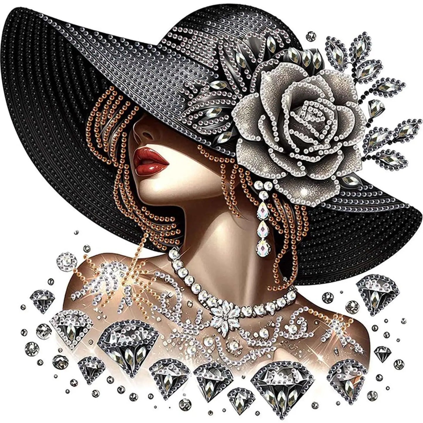 5D DIY Partial Special Shaped Drill Diamond Painting Kit Girls 30x30cm Unique Luster Painting and Resin Sequins