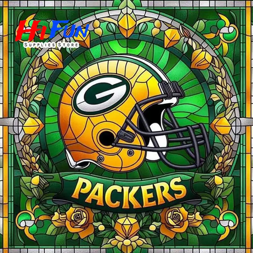 Full Drill Diamond Painting American Traditional Style Football Helmets For Sports Fans Full Square / Round Drill