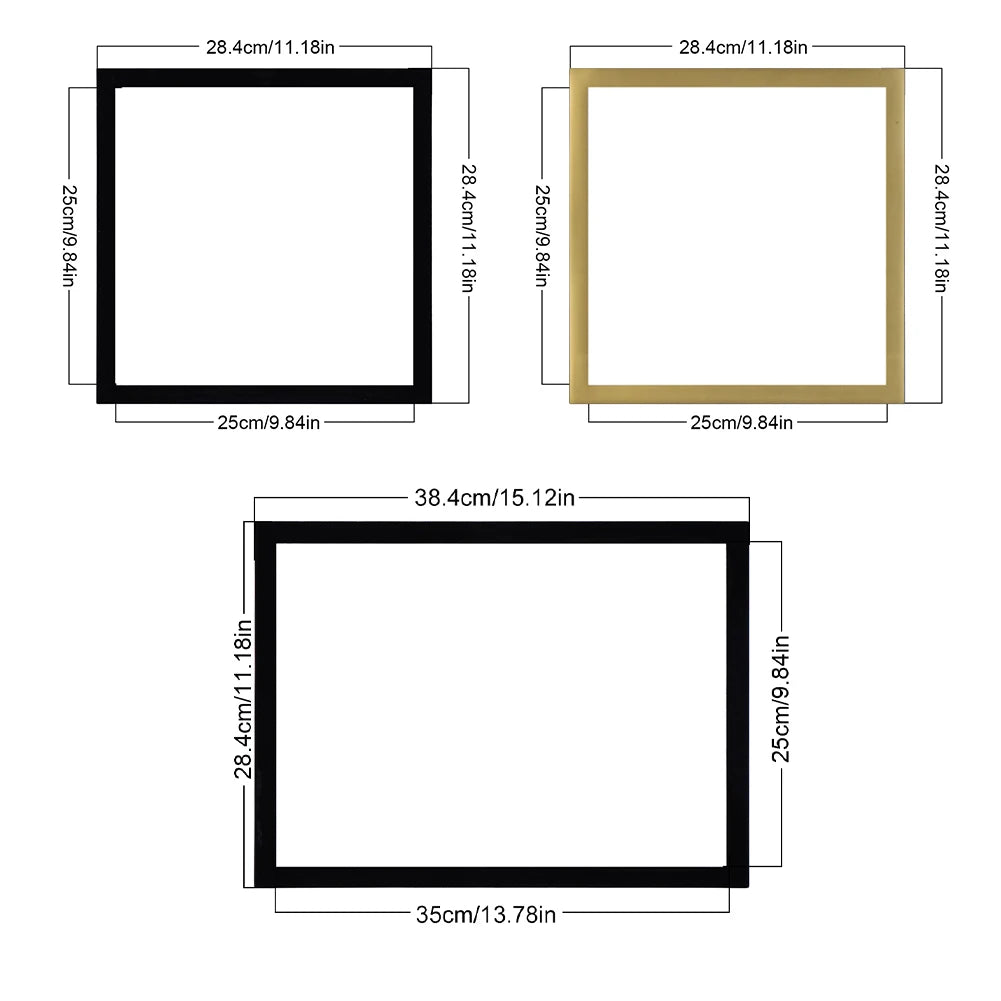3pcs Magnetic Diamond Painting Frames Set 30x40/30x30cm 2 Sizes Self-Adhesive for Diamond Art Embroidery Photos Posters