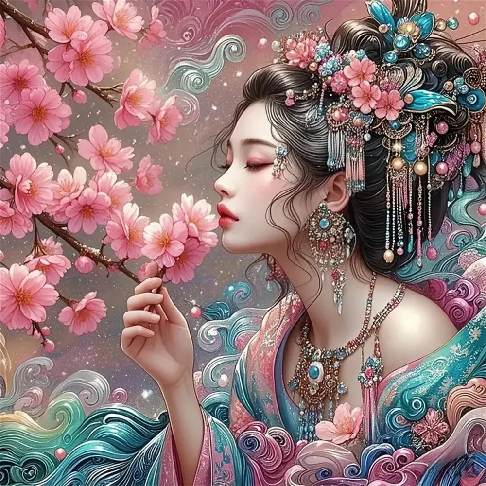 Momoart Woman & Flower DIY Diamond Painting Full Square / Round Drill