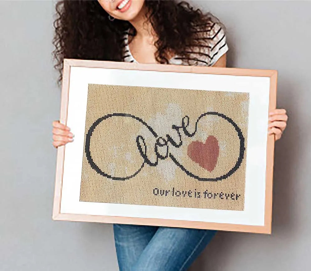 5D Diamond Painting Full Square / Round Family Poster Heart Text Love