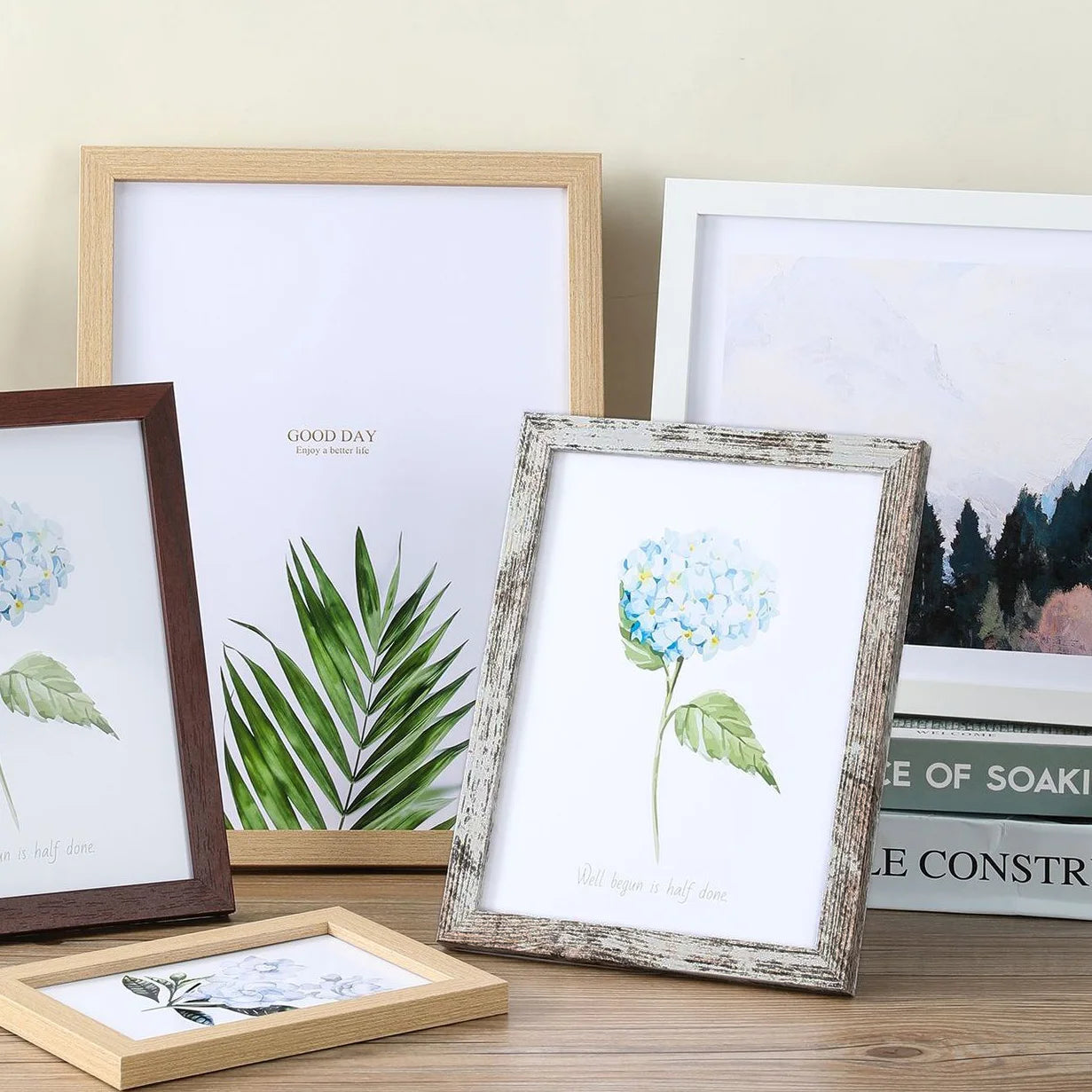 5Pcs Wooden Photo Frames For Picture Wall 10X15 15X20 20X25 A4 Pictures Frame Stand For Pictures