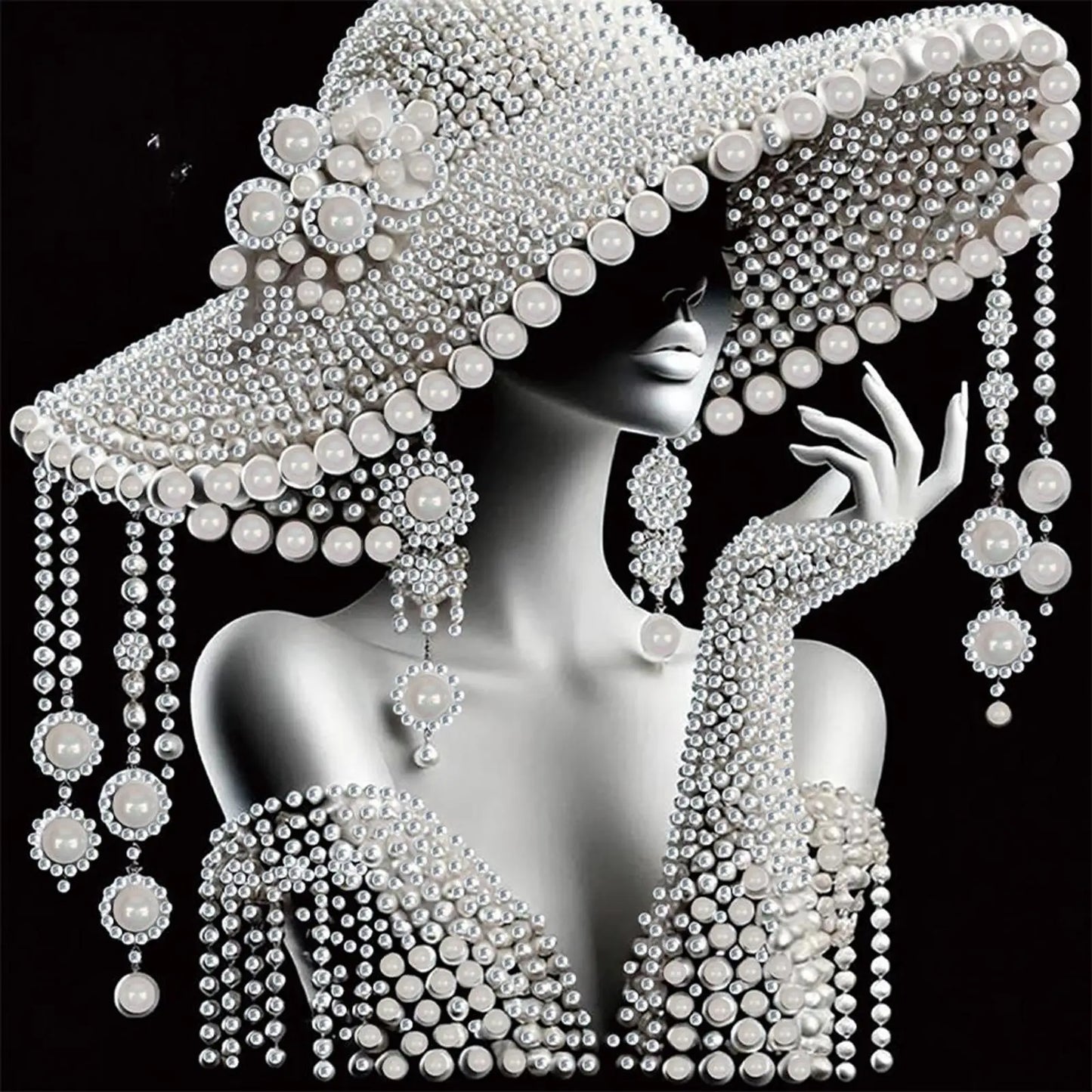 5D DIY Partial Special Shaped Drill Diamond Painting Kit Elegant Lady