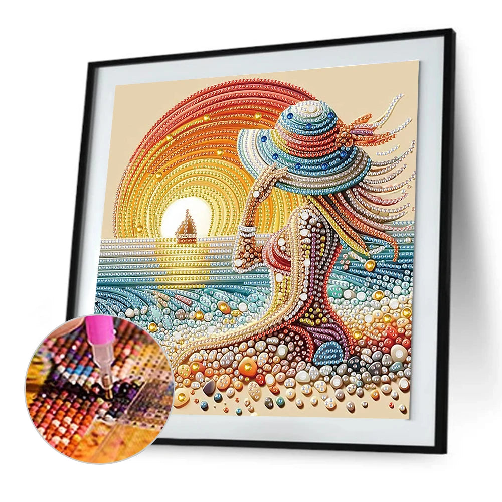 5D DIY Partial Special Shaped Drill Diamond Painting Kit Girls 30x30cm Unique Luster Painting and Resin Sequins