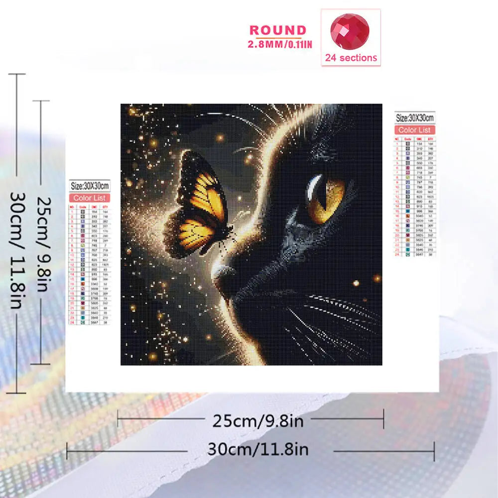 Evershine Diamond Black Cat & Butterfly DIY Full Square / Round Drill