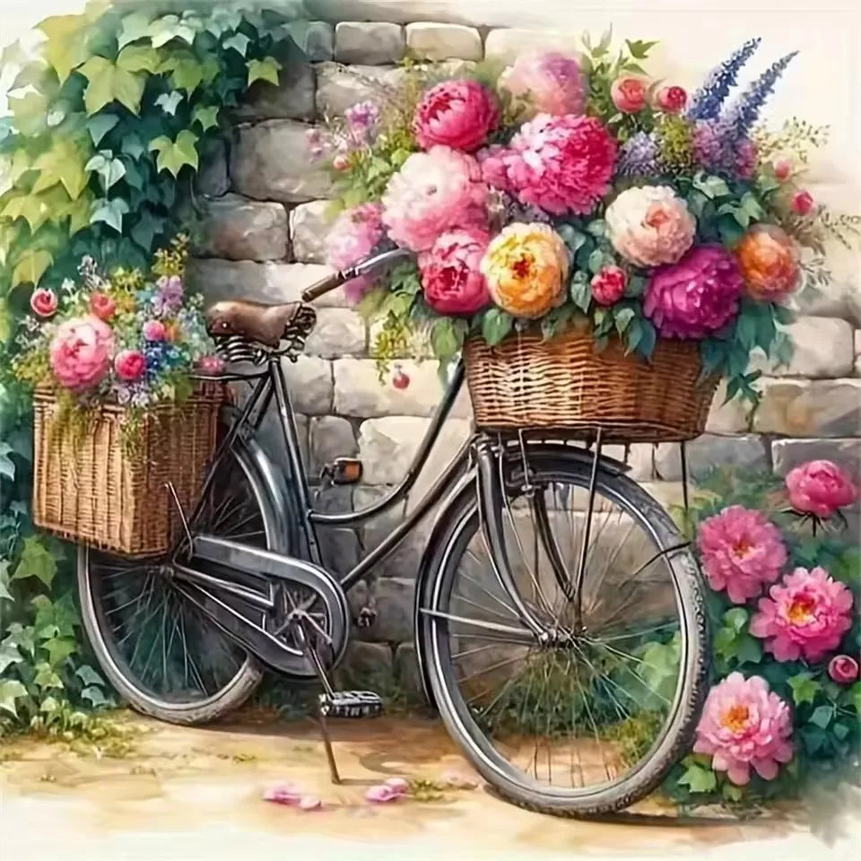 HUACAN 5D DIY Diamond Painting Peony Flowers Square / Round Full Drill