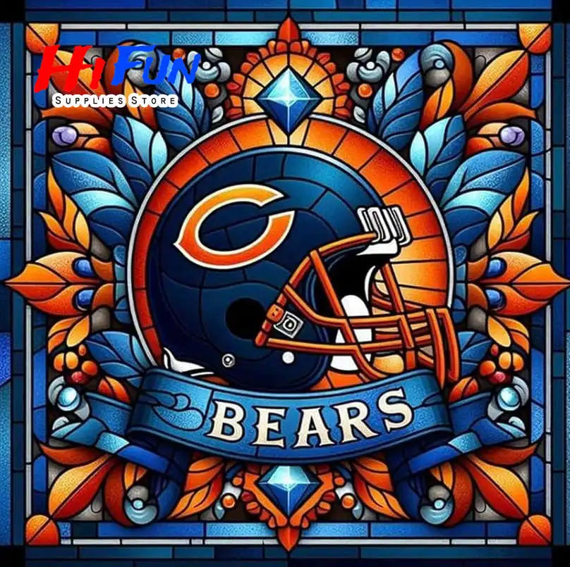 Full Drill Diamond Painting American Traditional Style Football Helmets For Sports Fans Full Square / Round Drill
