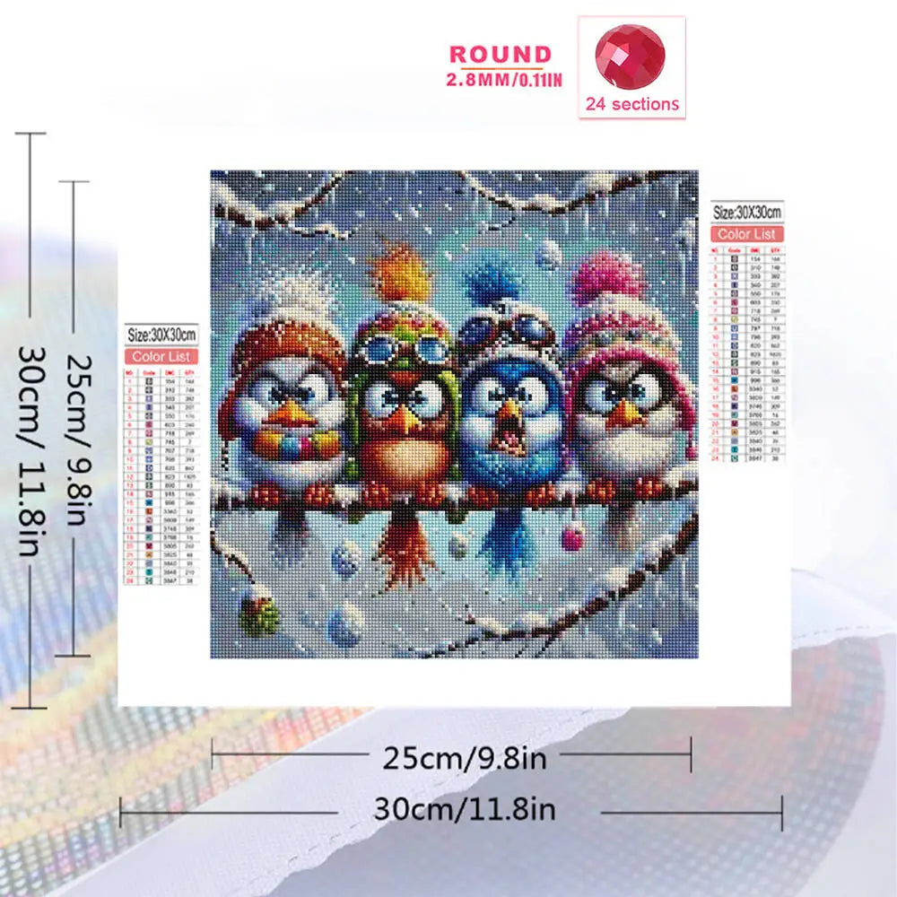 Momoart 5D DIY Diamond Painting Cartoon Birds Full Square / Round Drills