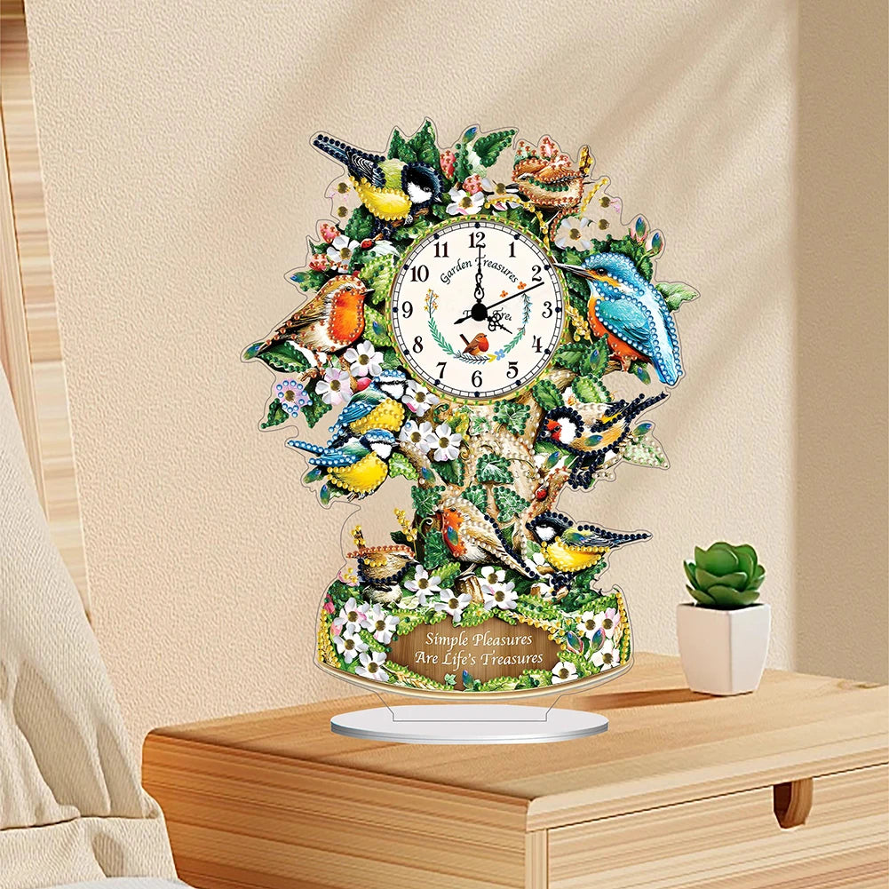 2D DIY Diamond Painting Clock, Handicraft Diamond Painting Clock Ornaments, Sparkling Crystal Diamond Clock, Creative Craft Project