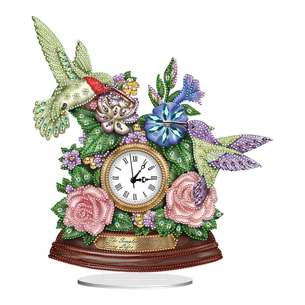 Acrylic Special Shaped Animal Flower, DIY Diamond Glitter Art Clock