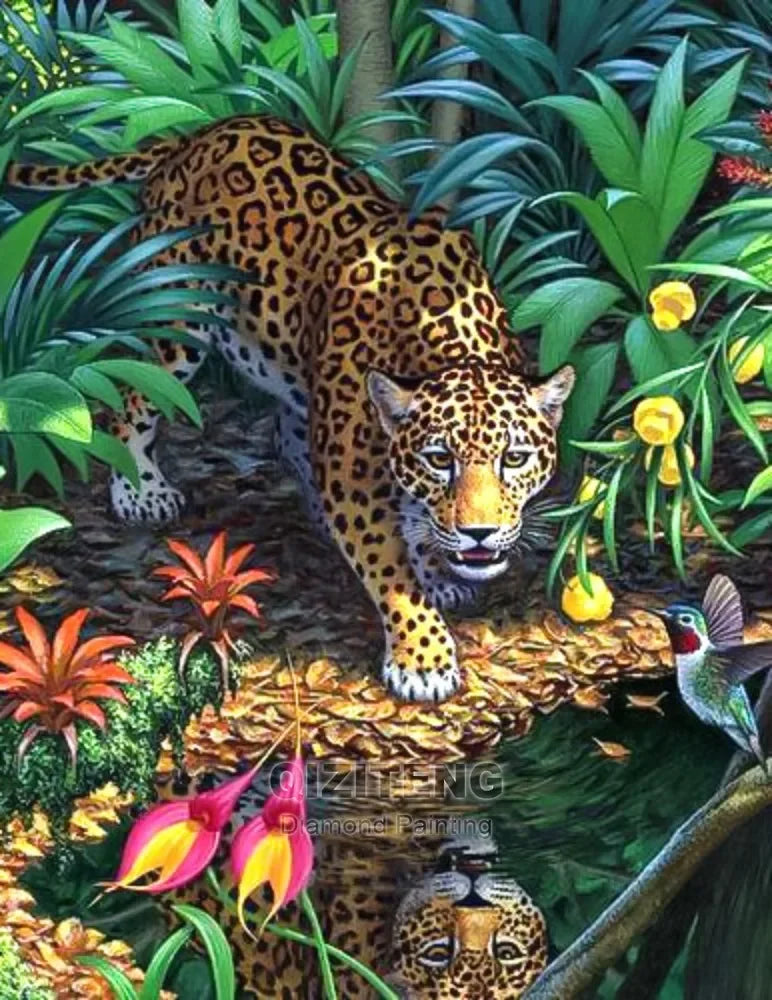 5D DIY Diamond Painting Tiger / Cheetah Full Square / Round Drill