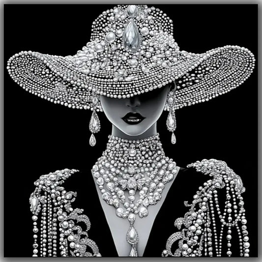 Mysterious Woman DIY Diamond Painting Kit,Full Square Round Acrylic Diamonds Mosaic Craft Art Set Home Decor Gift