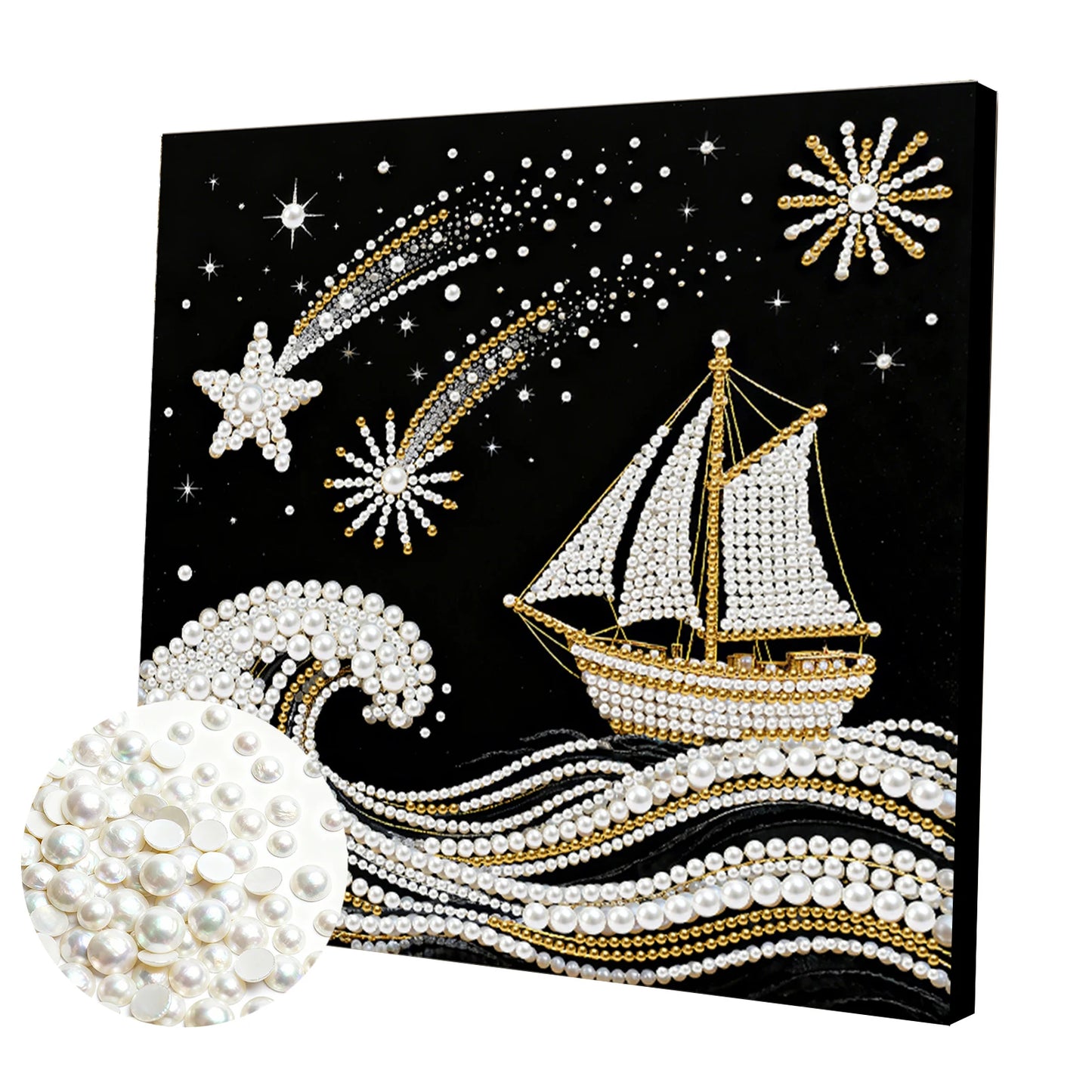 Pearl Painting Kit Pearl Gem Paintings Picture Arts Craft 25x25cm With Frame