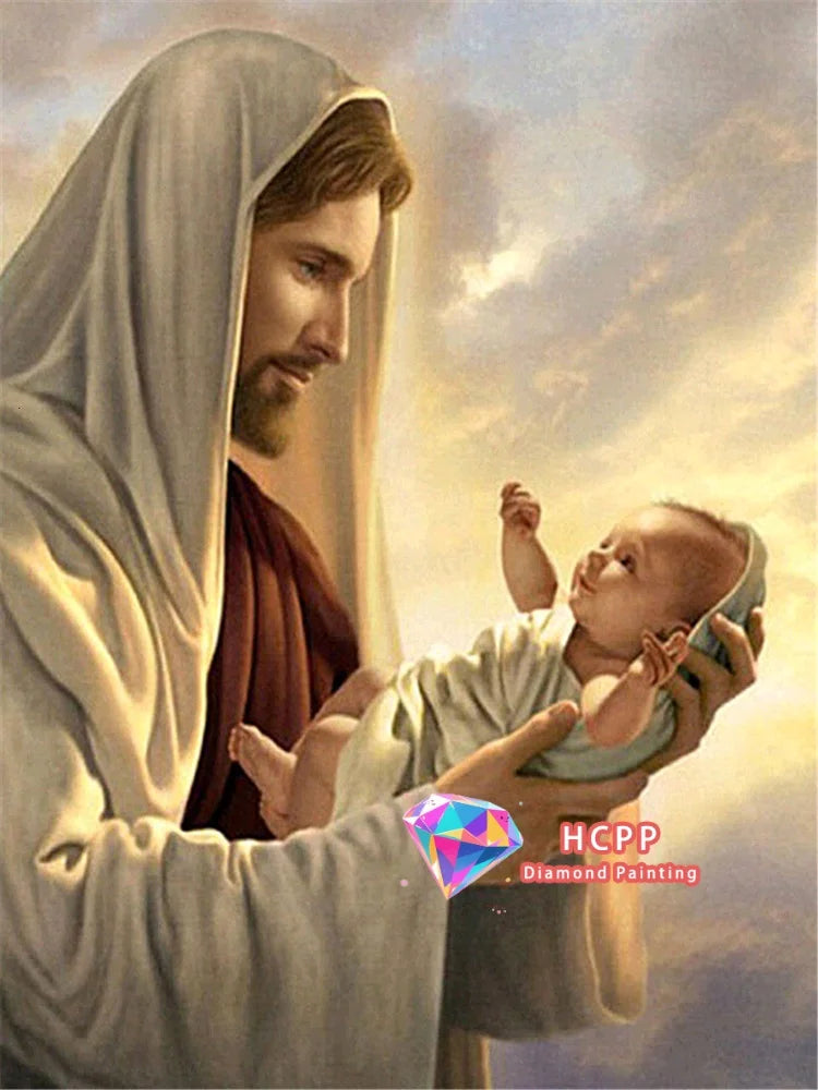 Jesus, Virgin Mary Diamond Painting Kit Square or Round Diamond 5D DIY Religious Mosaic