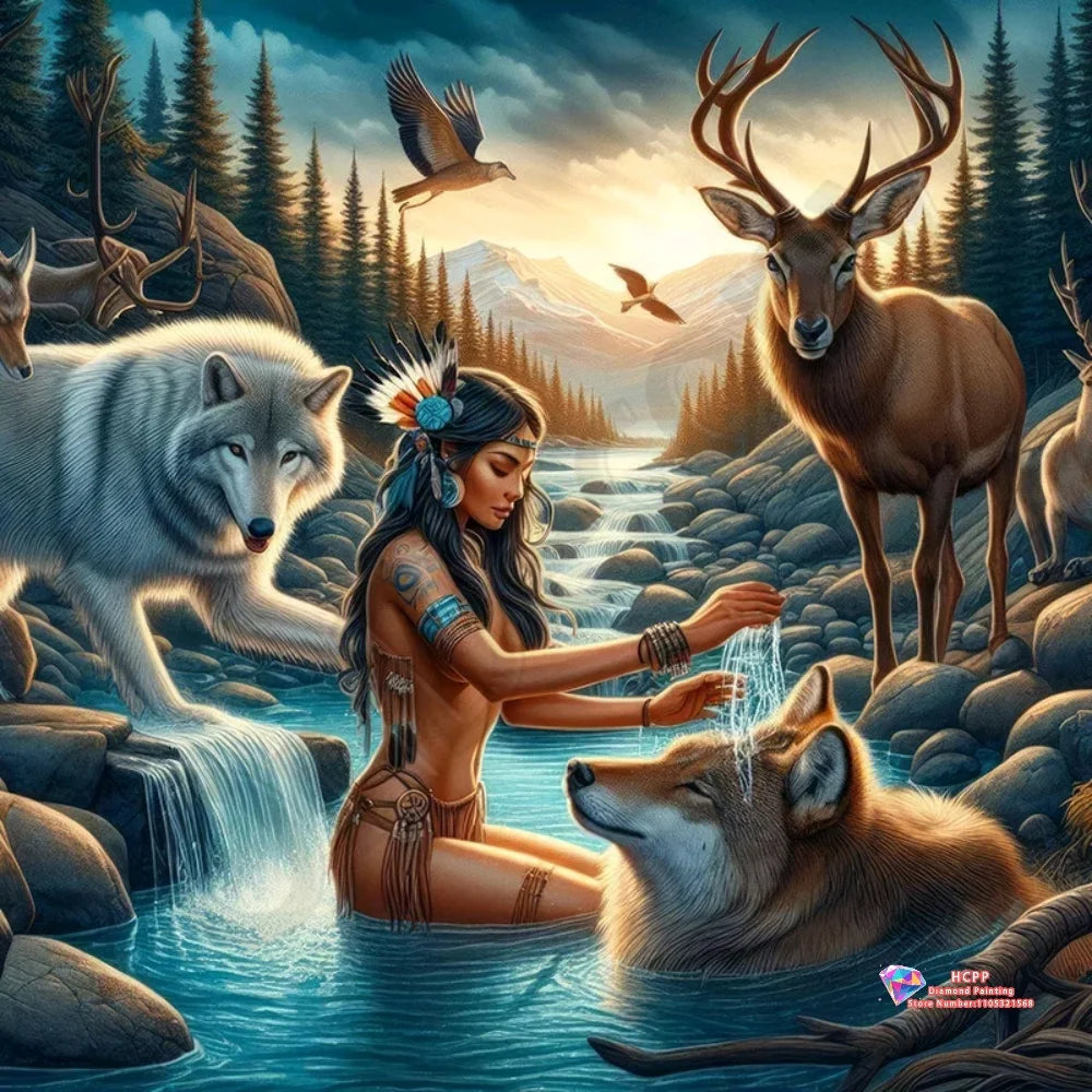 Abstract Animal Figure Landscape DIY Diamond Painting Kit Square/ Round Diamond 5D