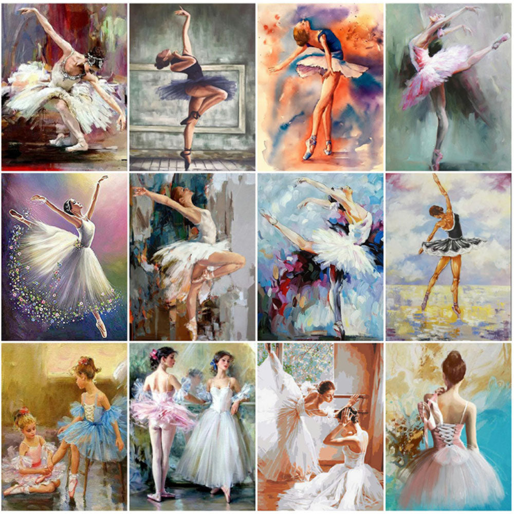 DIY Diamond Painting Ballet Woman, Rhinestone Kit 5D Portrait Picture Mosaic Handmade Art
