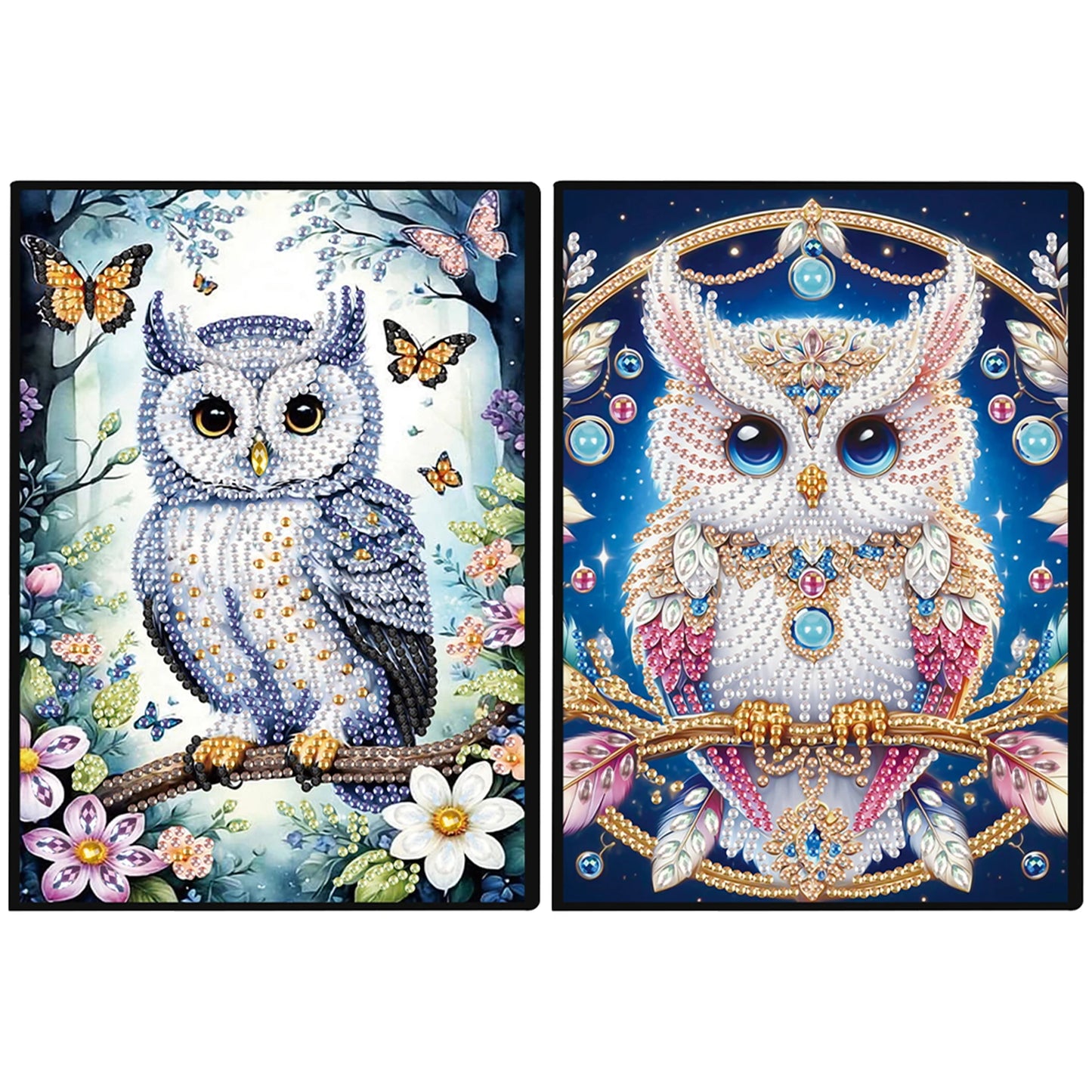 2pcs Partial DIY 50 Pages A5 Diamond Painting Notebook, Special Shaped 5D Crystal Art Painting Sketchbook