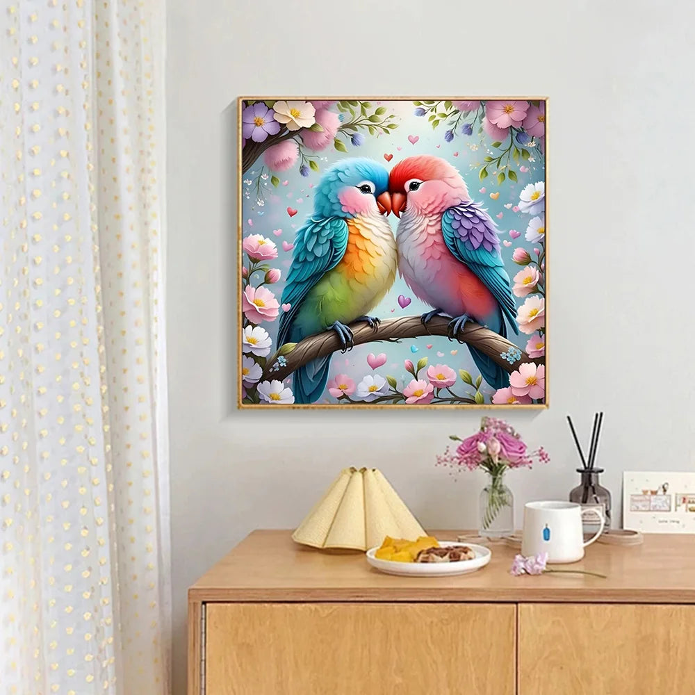 Huacan Animal Diamond Painting Parrots Full Square / Round Mosaic Flower