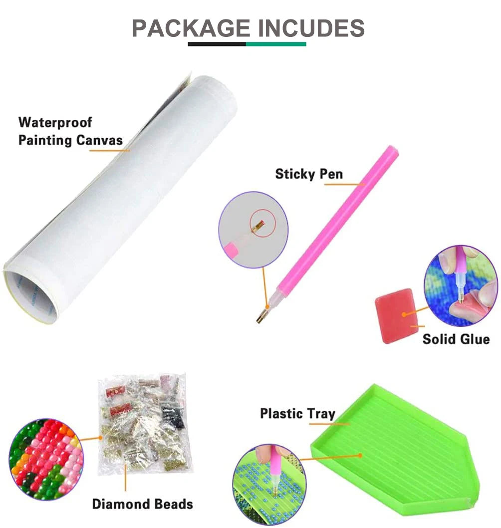 5D Diamond Painting Full Square / Round Family Poster Heart Text Love