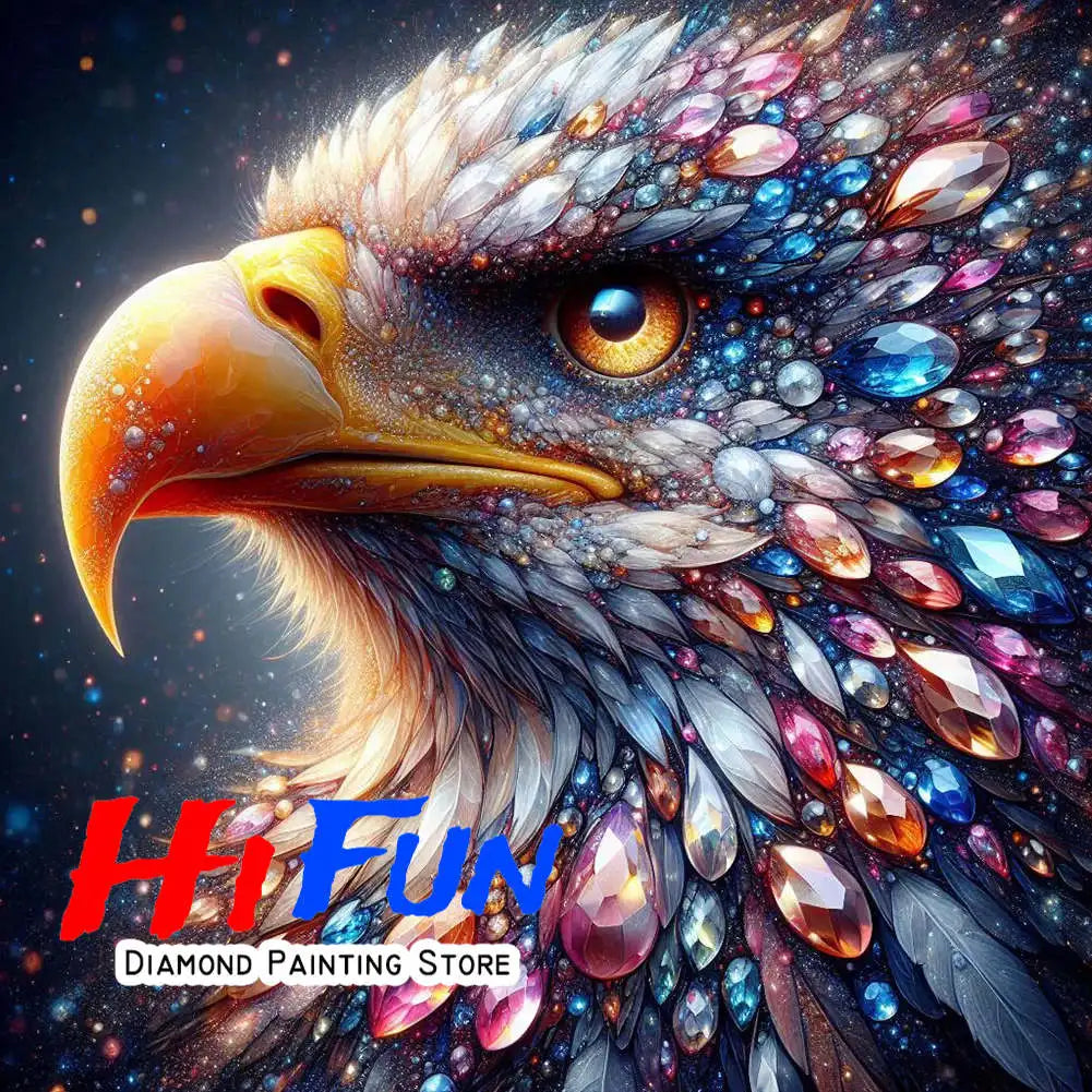 USA Red White Blue Eagle Flag, DIY Diamond Painting Kits Statue of Liberty, Square/Round Drills