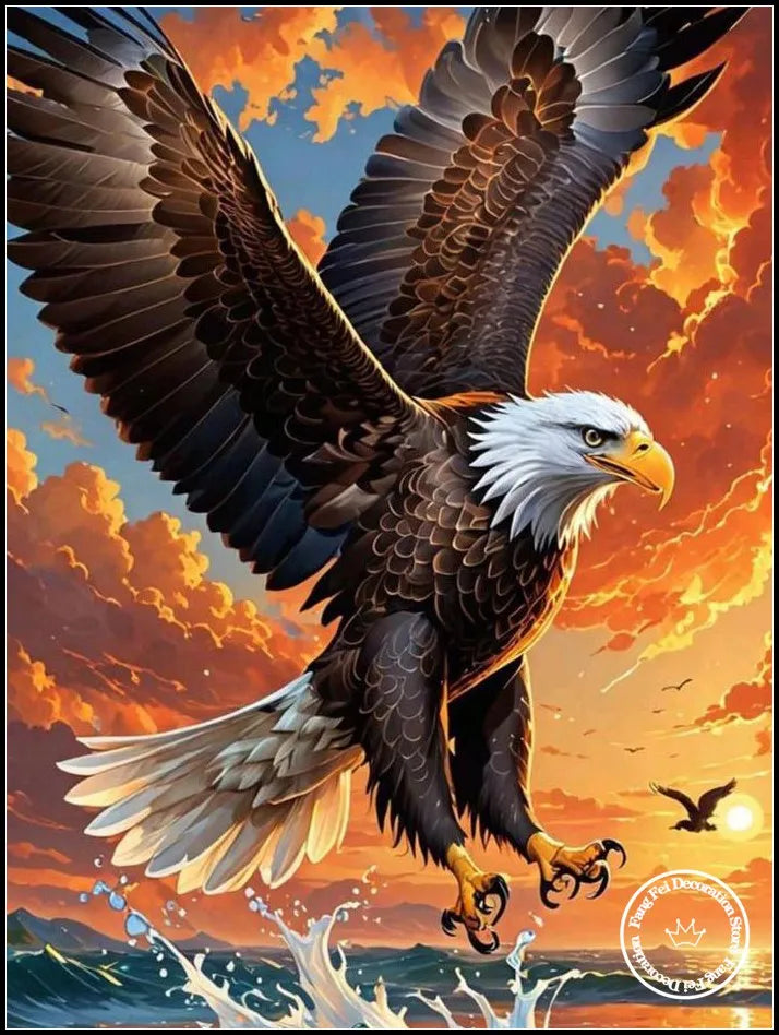 5D DIY Full Drill Eagle Animal Diamond Rhinestone Painting Bald Eagle Cross Stitch Kit Embroidery Picture Mosaic Home Decoration