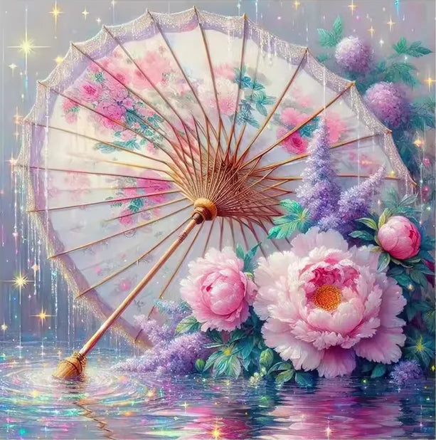 Diy Diamond Painting Sakura Beauty Woman Wearing Long Skirt Lily Flowers 5D Full Square / Round Drill
