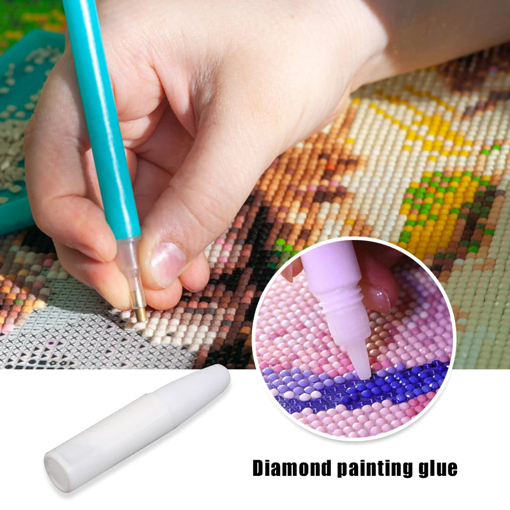 1-10PCS DIY tool Diamond Painting Accessories Round Square Sticky Drill Glue Non-toxic Bottled Glue Cross Stitch Glue Artwork Pa