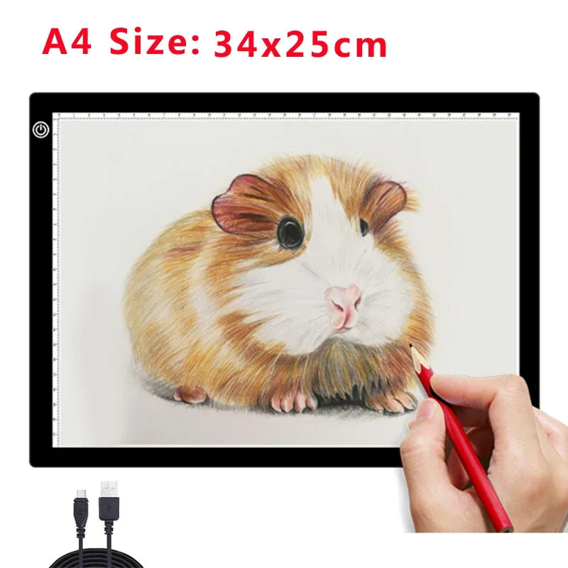 A4/A3 Drawing Tablet Wacom Digital Graphic Tablet LED Diamond Painting Light Pad Board, Portable Board