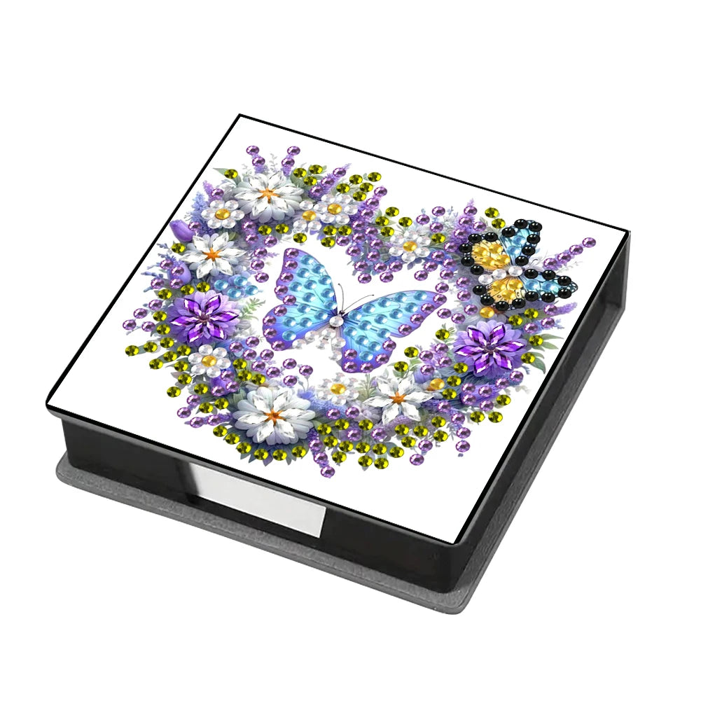 Wooden 5D Diamond Painting Kit Note Box With 160 Sheets Diamond Art Notebook Box For Home/ Office/ School Supplies