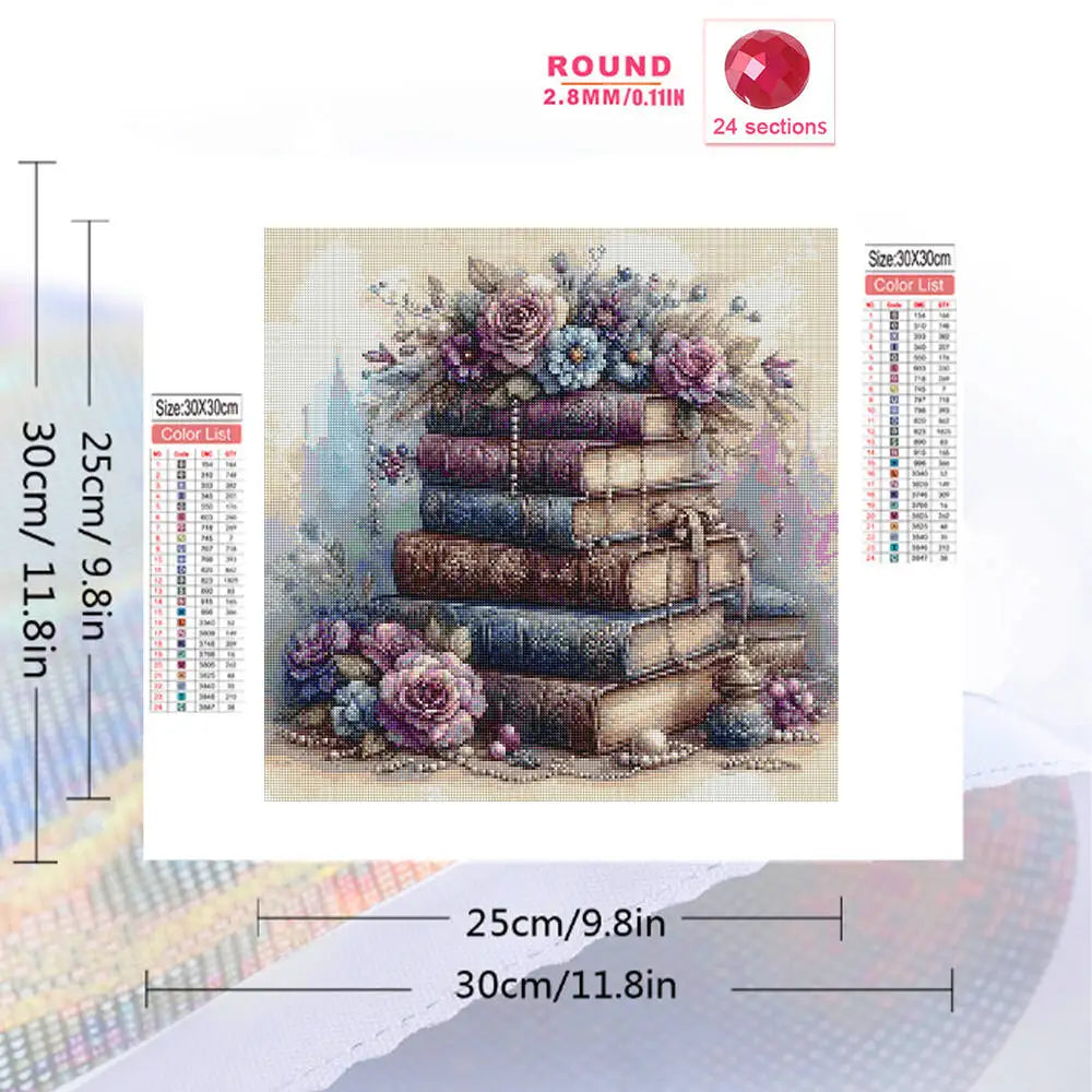 Evershine 5D DIY Diamond Painting Book Rose Flower, Full Square/ Round Drills