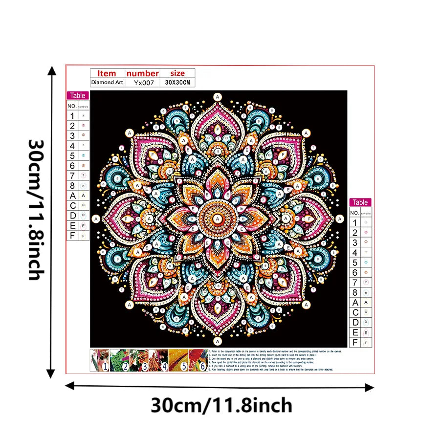 5D DIY Diamond Painting Flower Kit Mandala Flower Decoration DIY Alien Diamond Mosaic Art Gift Crafts Wall Home Decoration