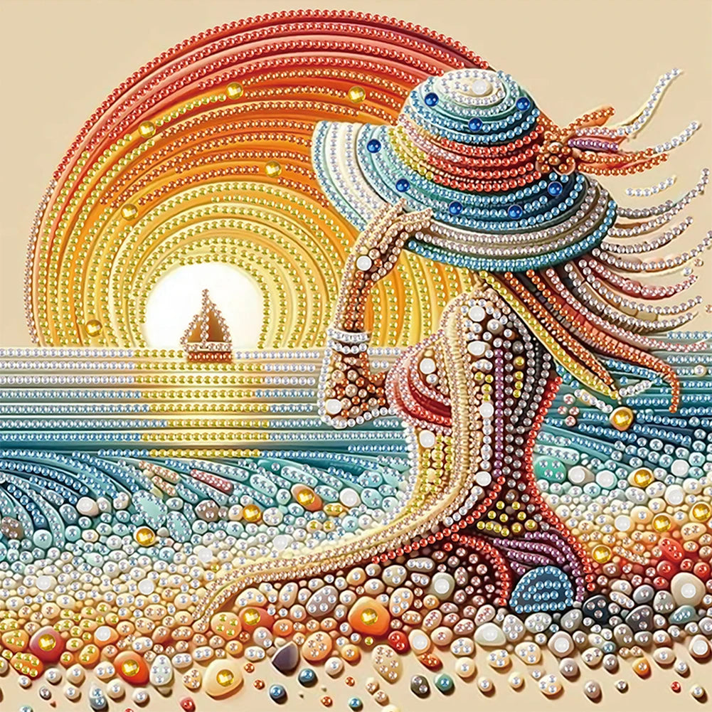 5D DIY Partial Special Shaped Drill Diamond Painting Kit Girls 30x30cm Unique Luster Painting and Resin Sequins