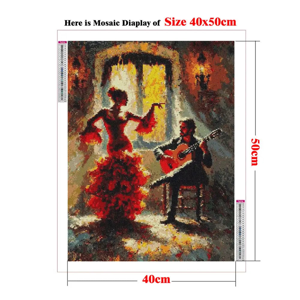 DIY Diamond Painting Mosaic Flamenco Dancer Full Square/Round Drill
