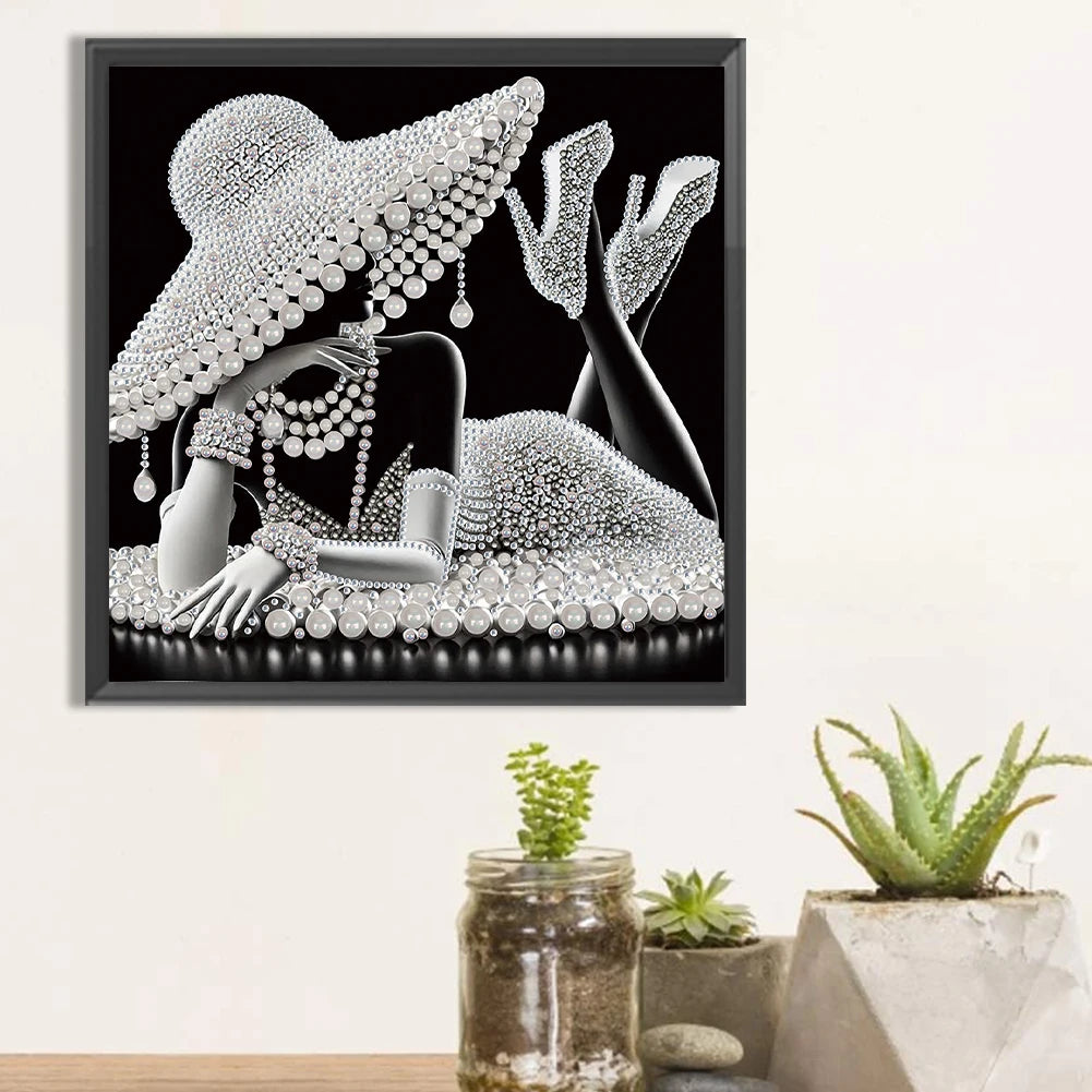 5D DIY Partial Special Shaped Drill Diamond Painting Kit Elegant Lady