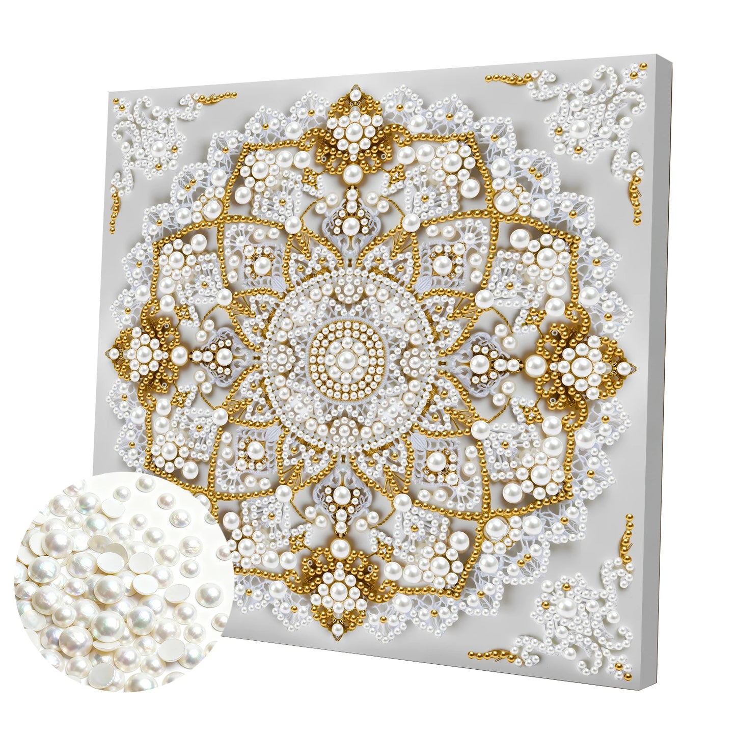 Pearl Painting Kit Pearl Gem Paintings Picture Arts Craft 25x25cm With Frame