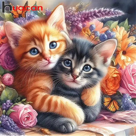 Huacan DIY Diamond Painting Kittens Full Round / Square Drill