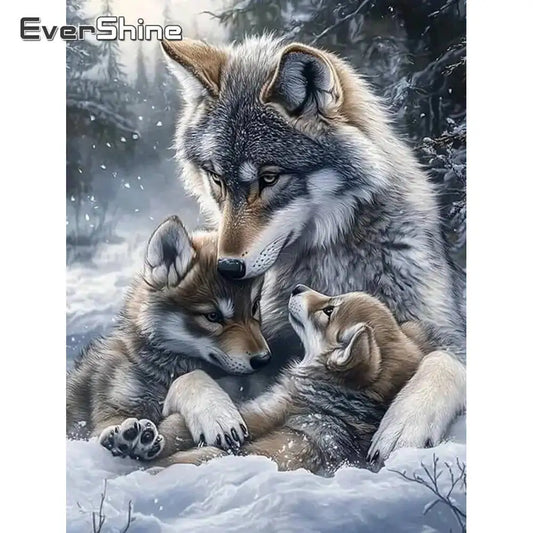 Evershine Full Square / Round Diamond Mosaic Wolf Winter Diamond Painting