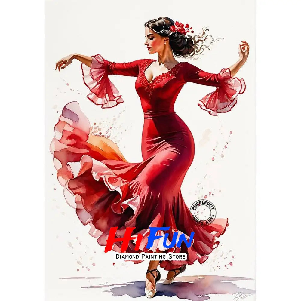 DIY Diamond Painting Mosaic Flamenco Dancer Full Square/Round Drill