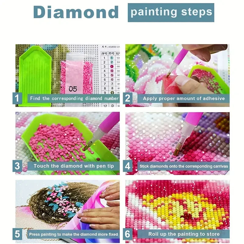 Colorful Lightning Diamond Painting Full Round Drill DIY Diamond Art