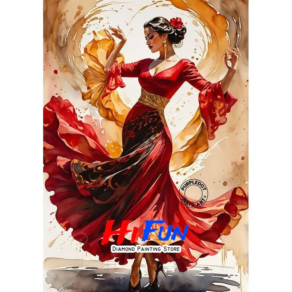 DIY Diamond Painting Mosaic Flamenco Dancer Full Square/Round Drill