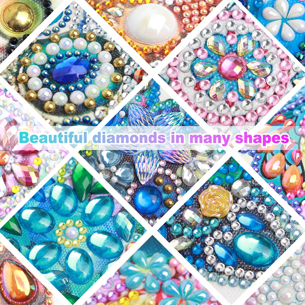 5D DIY Partial Special Shaped Drill Diamond Painting Kit, Girl In Hat Decoration 30x30cm